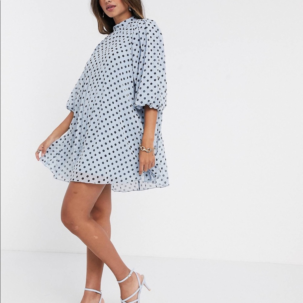 Blue dotted dress - Picture 2 of 5